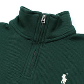 RL PREMIUM S/P COTTON THERMAL ZIP-UP MOCK NECK DK GREEN (SLIM FIT)